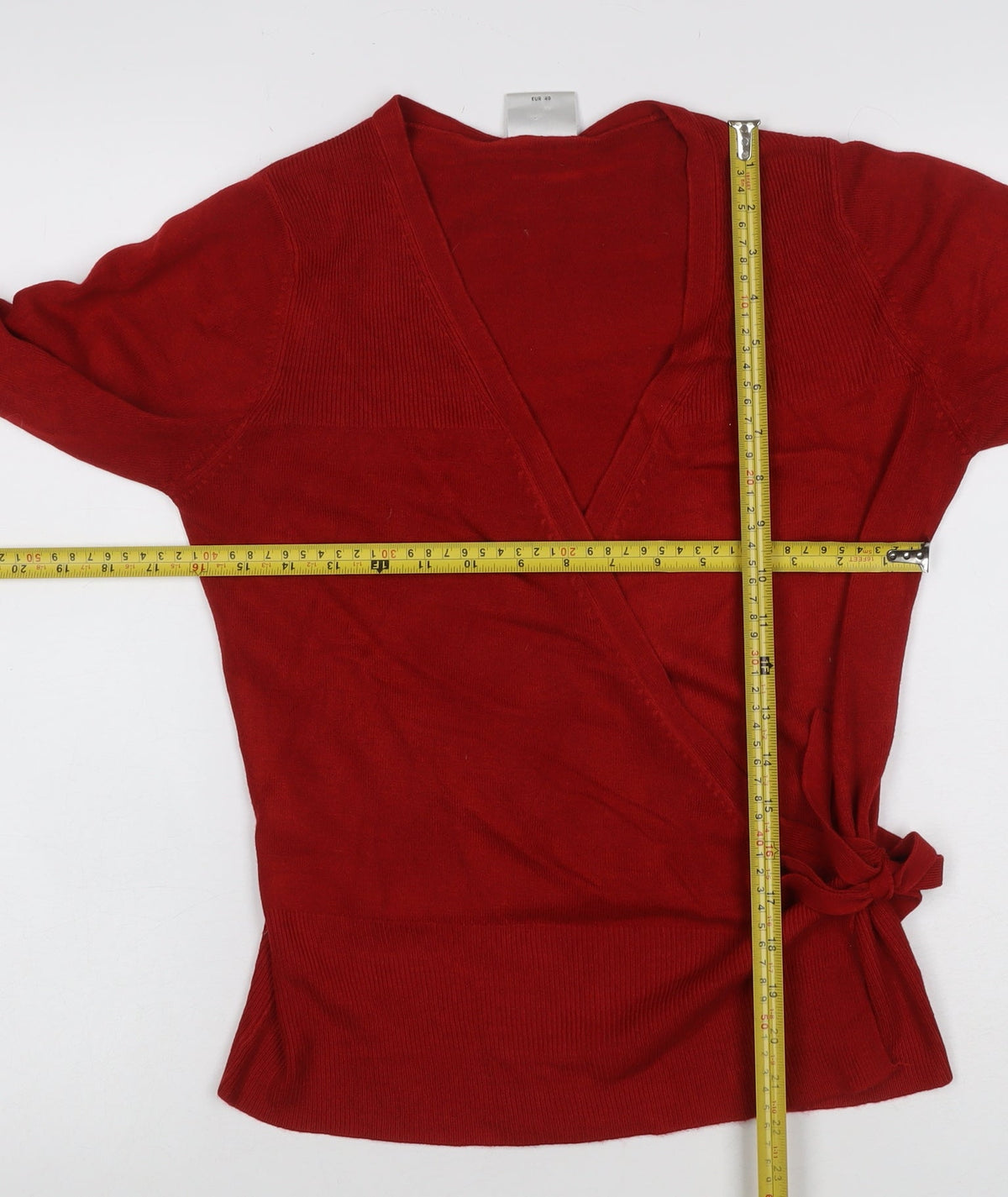 Next Women’s Red UK 12 Wrap V-Neck Belted Knit Jumper