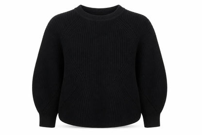 H&M Women Black XS Cable Knit Crew Neck Long Sleeve Jumper