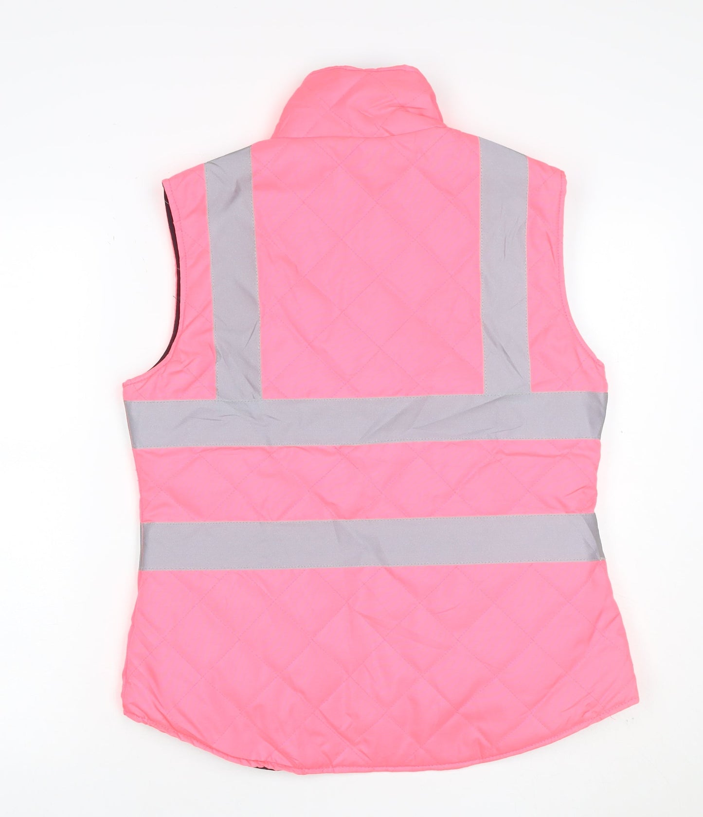 Equestrian Women Pink UK 10 Quilted Reflective Hi Vis Waistcoat