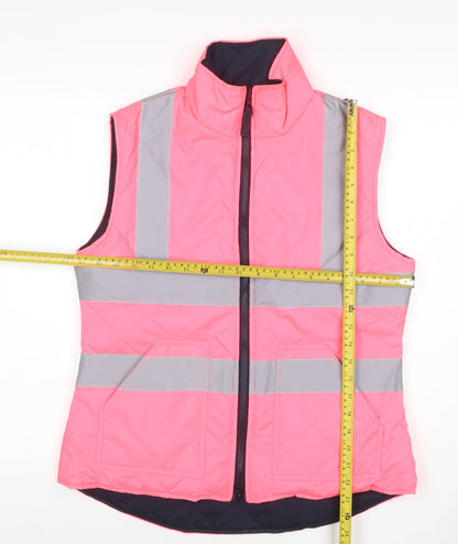 Equestrian Women Pink UK 10 Quilted Reflective Hi Vis Waistcoat