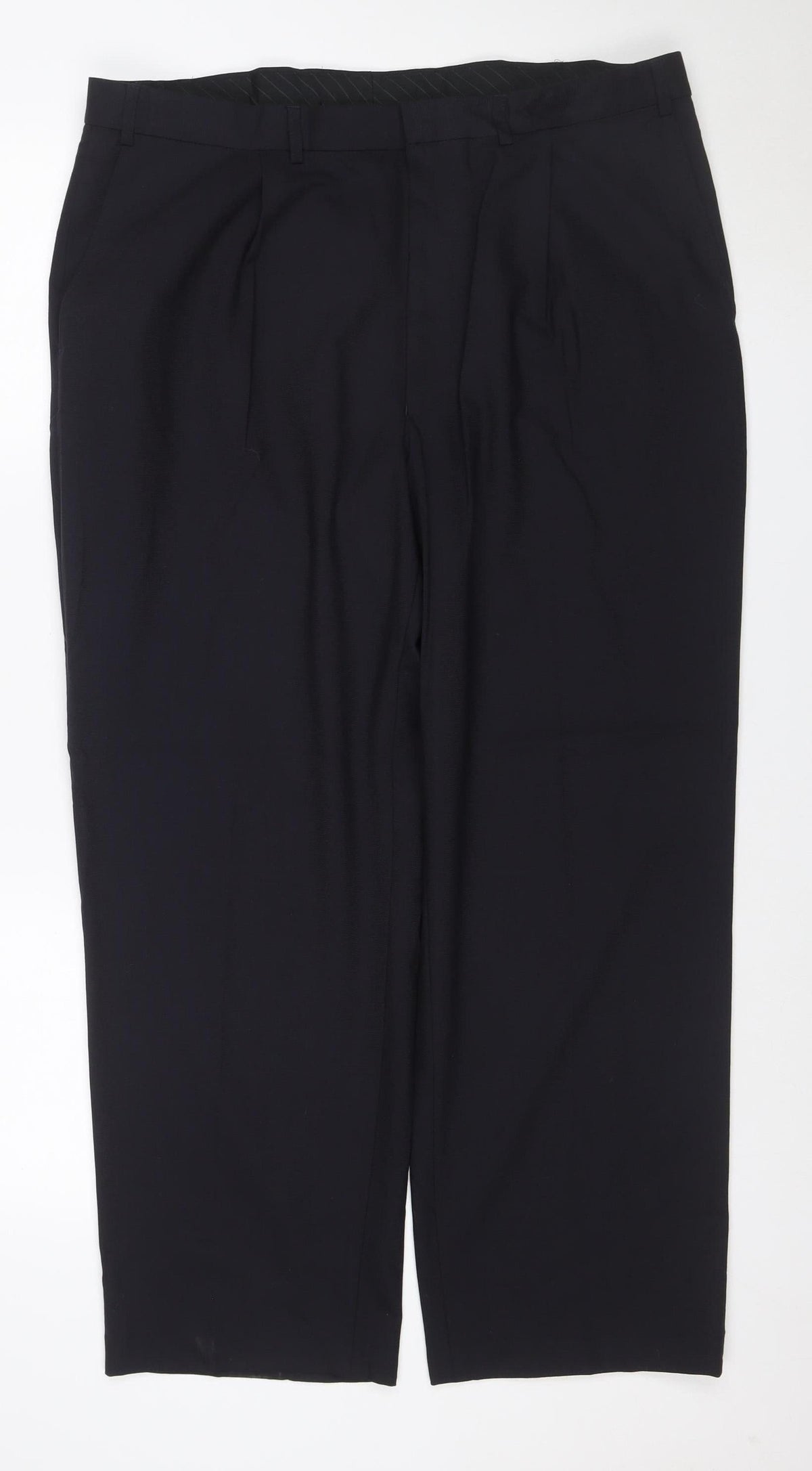Marks & Spencer Men Black 38in Slim Wool Blend Dress Trousers
