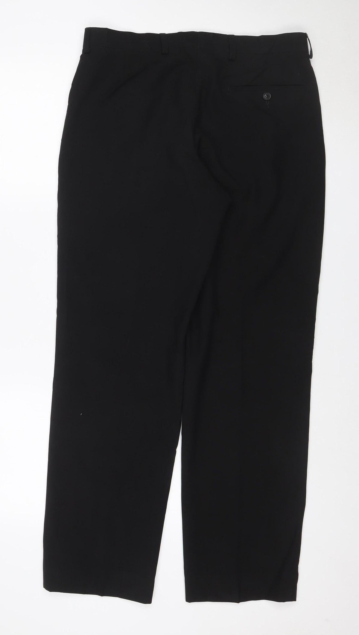 Marks & Spencer Men Black 32x31 Crease Resistant Dress Trousers