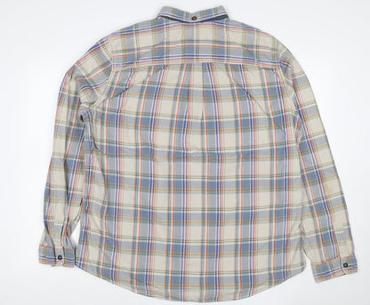 Next Men’s XL Multicoloured Plaid Cotton Long Sleeve Button-Up Shirt