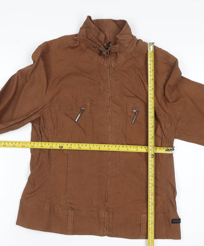 Claire.dk Jeans Wear Women’s Brown S Linen Blend Biker Jacket