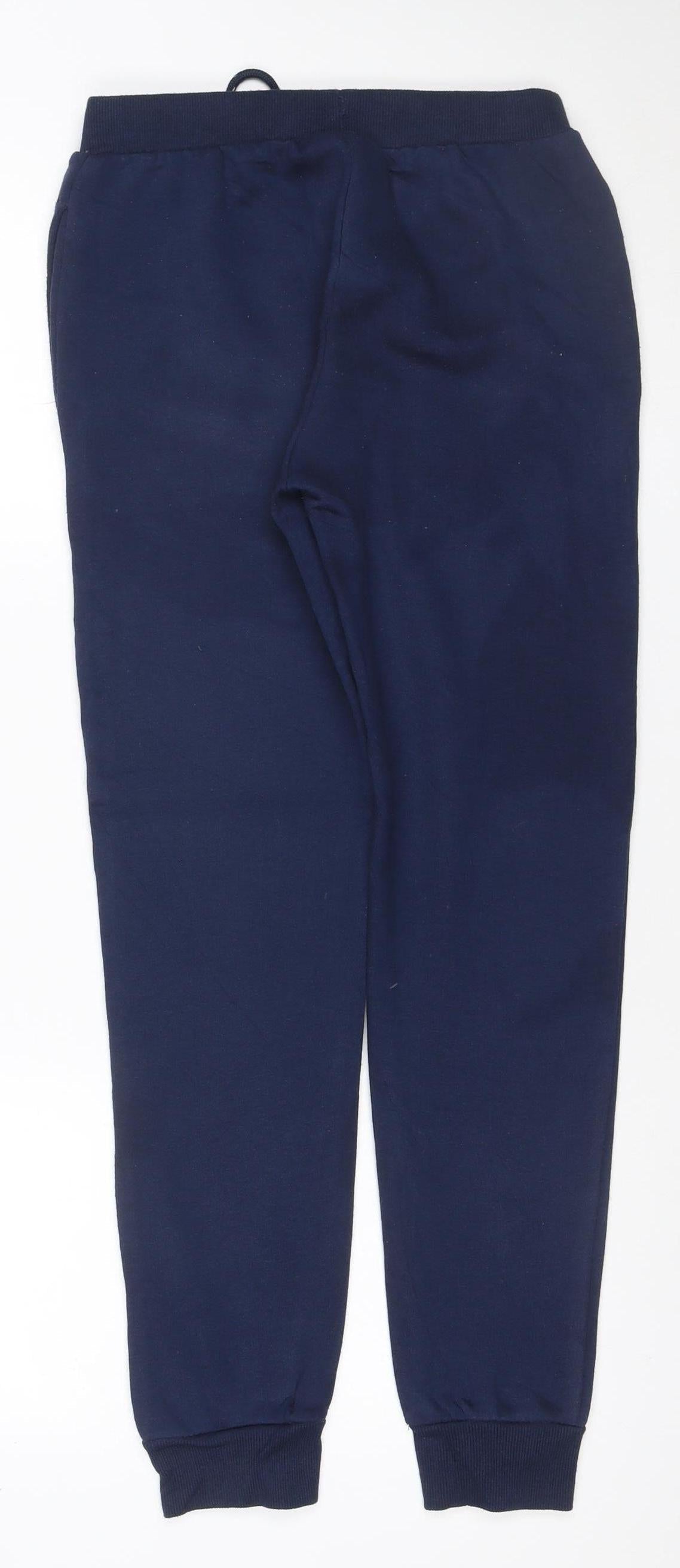 Back view of McKenzie Teens Blue 158 Fleece Jogger Track Pants Drawstring