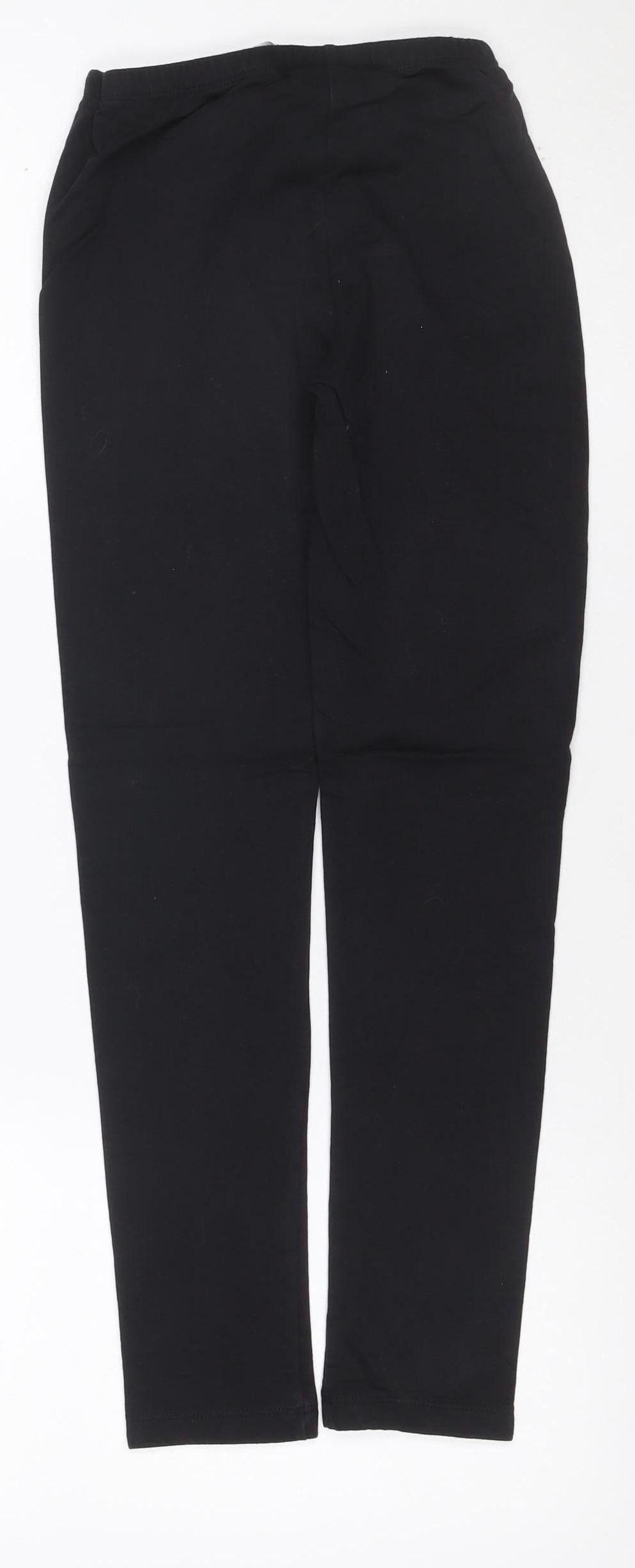 Back view of Champion girls’ black 11-12 years ankle logo stretch leggings