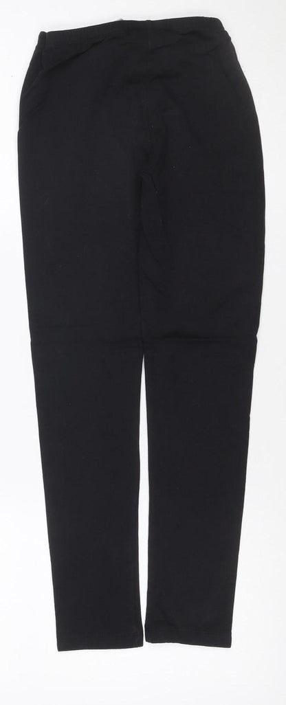 Back view of Champion girls’ black 11-12 years ankle logo stretch leggings