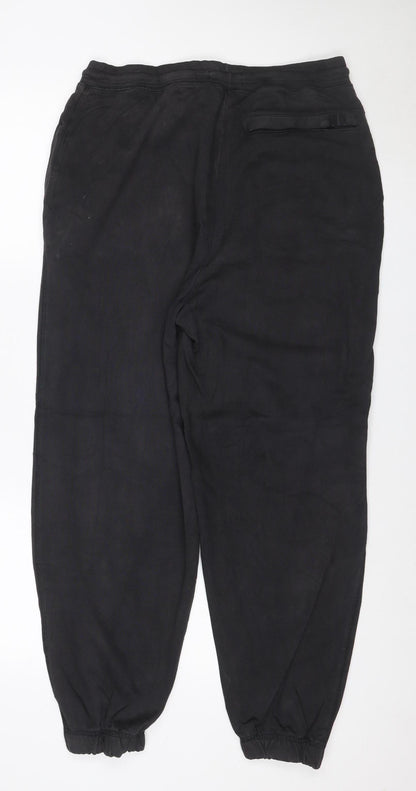 Pull&Bear Men’s Black M Cotton Stretch Jogger Sweatpants Drawstring