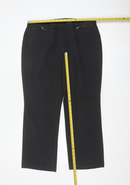 Marks & Spencer Women Black UK 16 Short Straight Dress Trousers