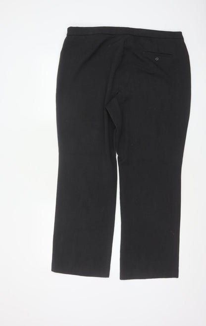 Marks & Spencer Women Black UK 16 Short Straight Dress Trousers