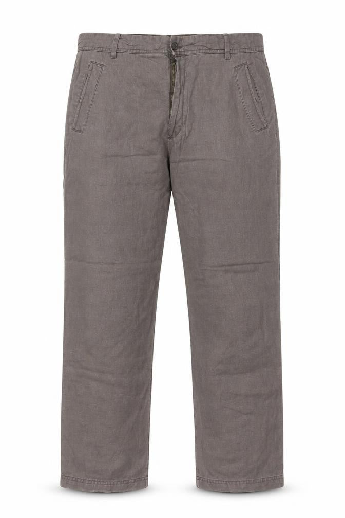 M&S Men’s Brown Linen Blend Regular 38W 31L Straight Trousers