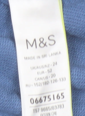 M&S Womens Blue Size 24 Drawstring Sweat Jersey Shorts Pockets