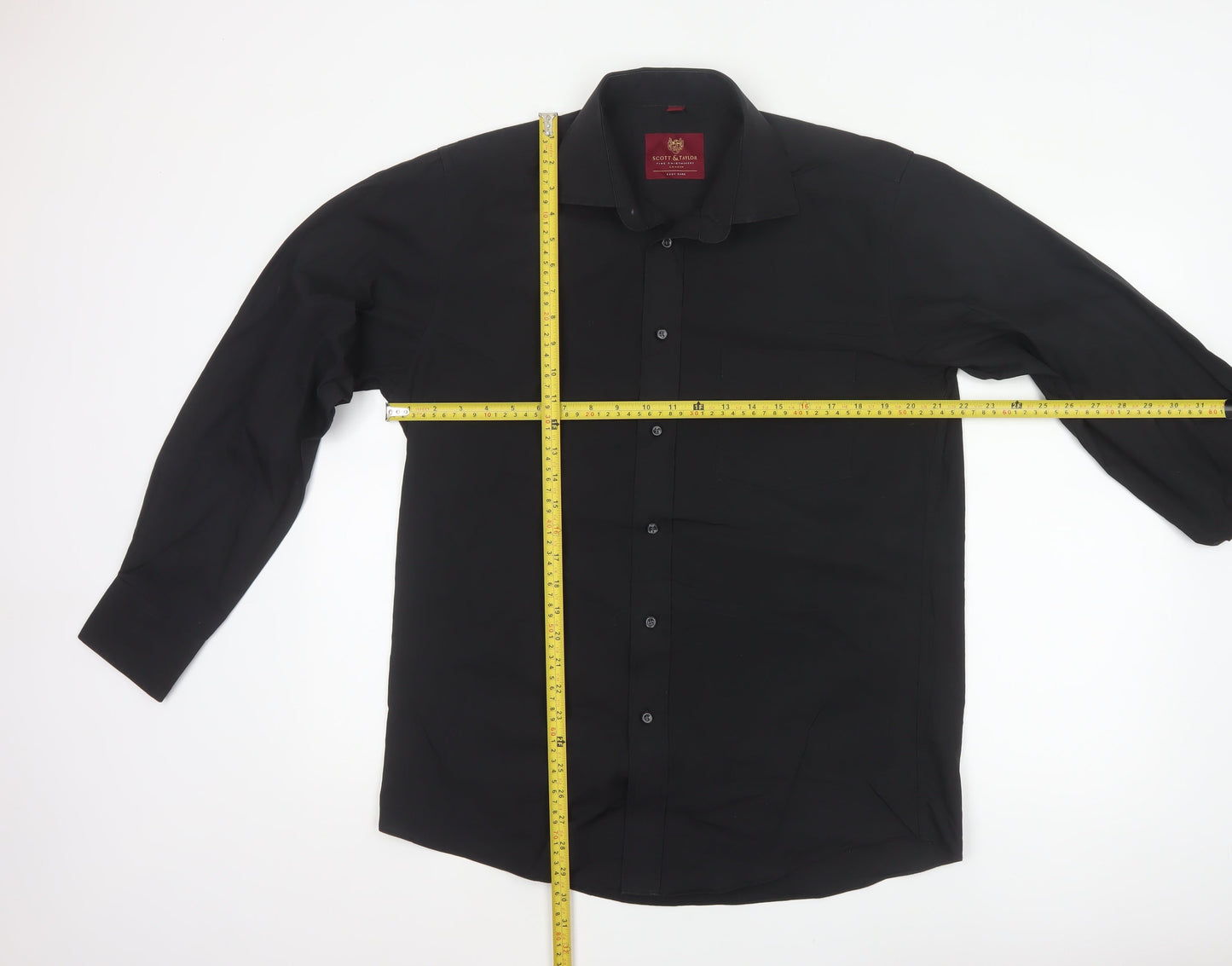 Scott & Taylor Men’s Black 15.5 Easy Care Long Sleeve Button-Up Shirt