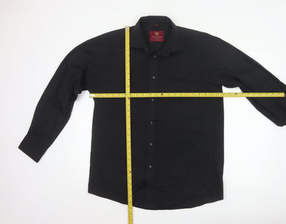 Scott & Taylor Men’s Black 15.5 Easy Care Long Sleeve Button-Up Shirt