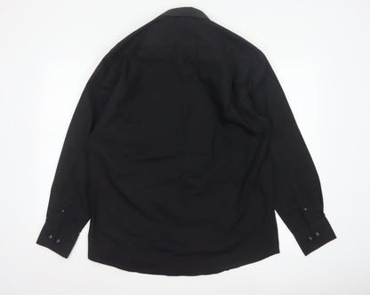Scott & Taylor Men’s Black 15.5 Easy Care Long Sleeve Button-Up Shirt