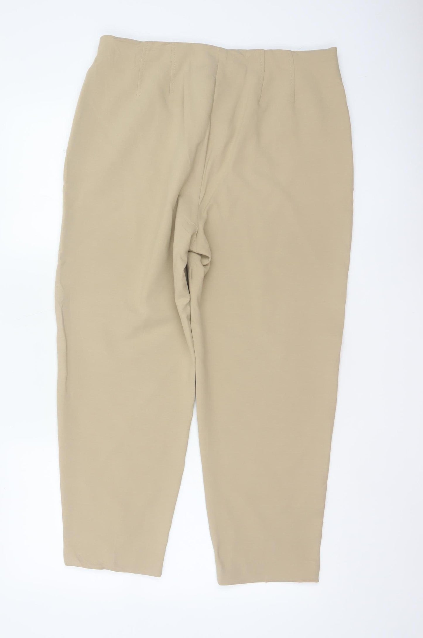 M&S Collection Women’s Beige UK 14 Regular Tapered Smart Trousers