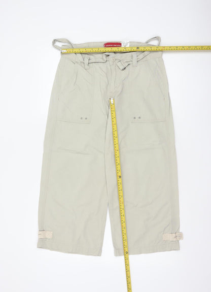 Levi's Women Beige Size 8 Nouveau Low Slouch Cropped Cargo Trousers