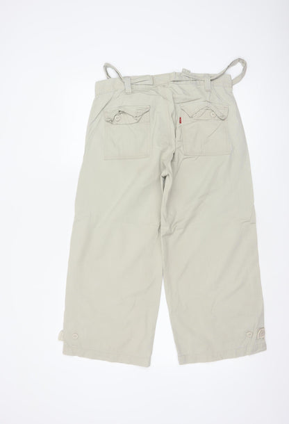 Levi's Women Beige Size 8 Nouveau Low Slouch Cropped Cargo Trousers