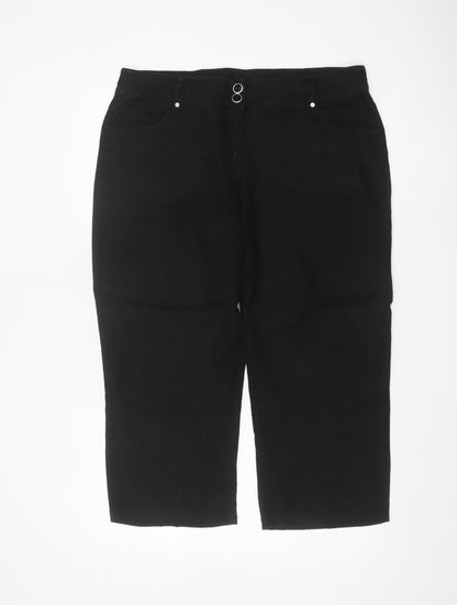 Wallis Women’s Black Size 14 Linen Blend Straight Trousers