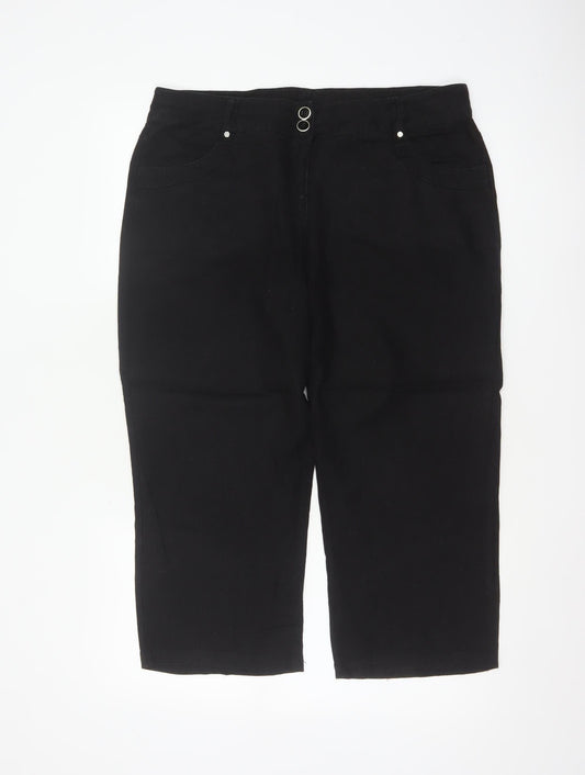 Wallis Women’s Black Size 14 Linen Blend Straight Trousers