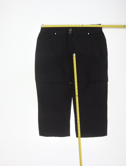Wallis Women’s Black Size 14 Linen Blend Straight Trousers