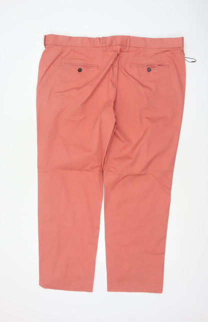 Marks and Spencer Men's Pink 44in Regular Fit Chino Trousers
