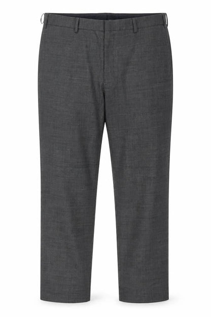 Marks & Spencer Men Grey 42 Short Regular Fit Wool Dress Trousers