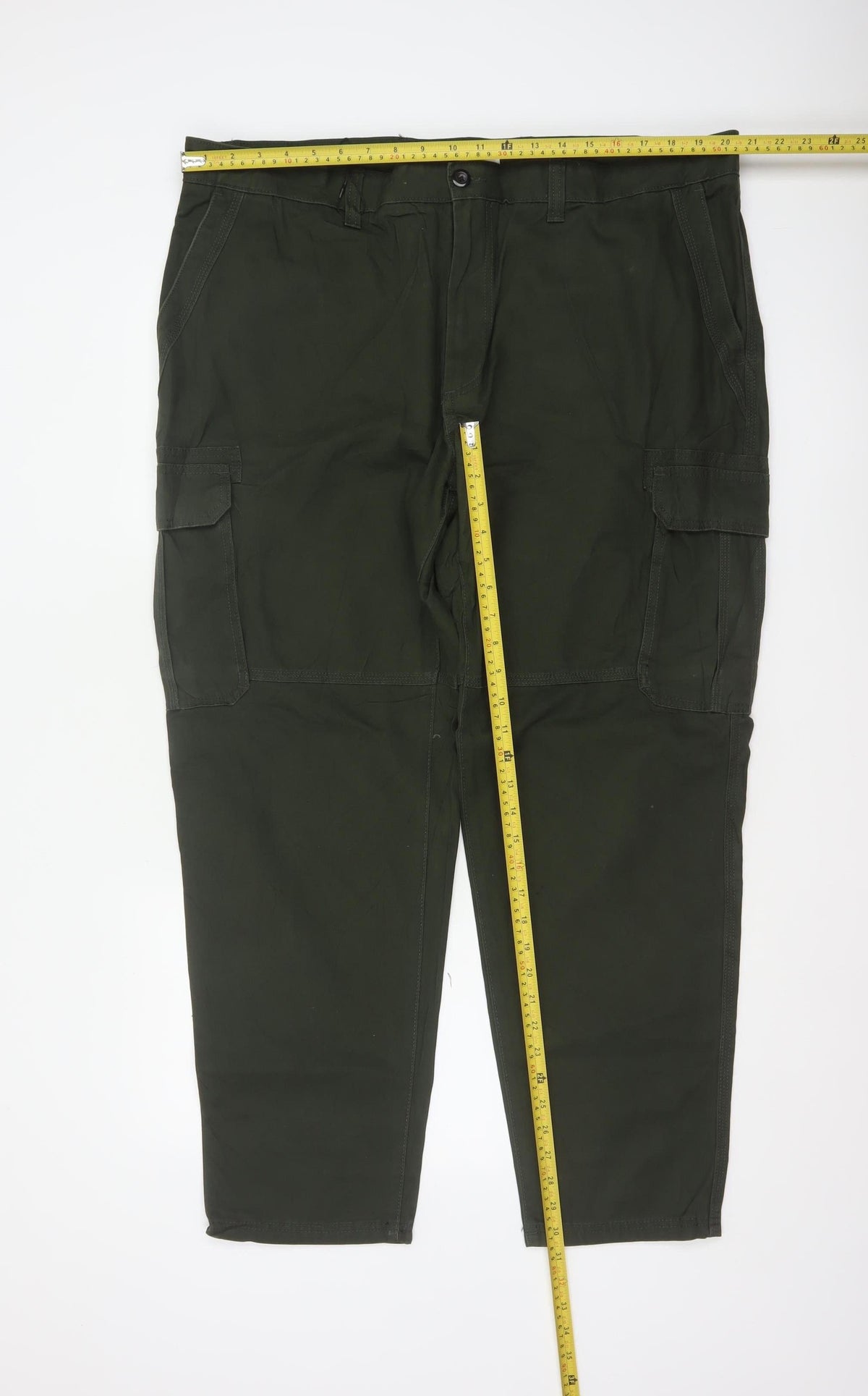 Marks & Spencer Men Green 44 Cargo Trousers 44W 31L Cotton