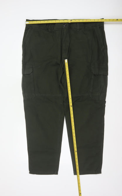 Marks & Spencer Men Green 44 Cargo Trousers 44W 31L Cotton