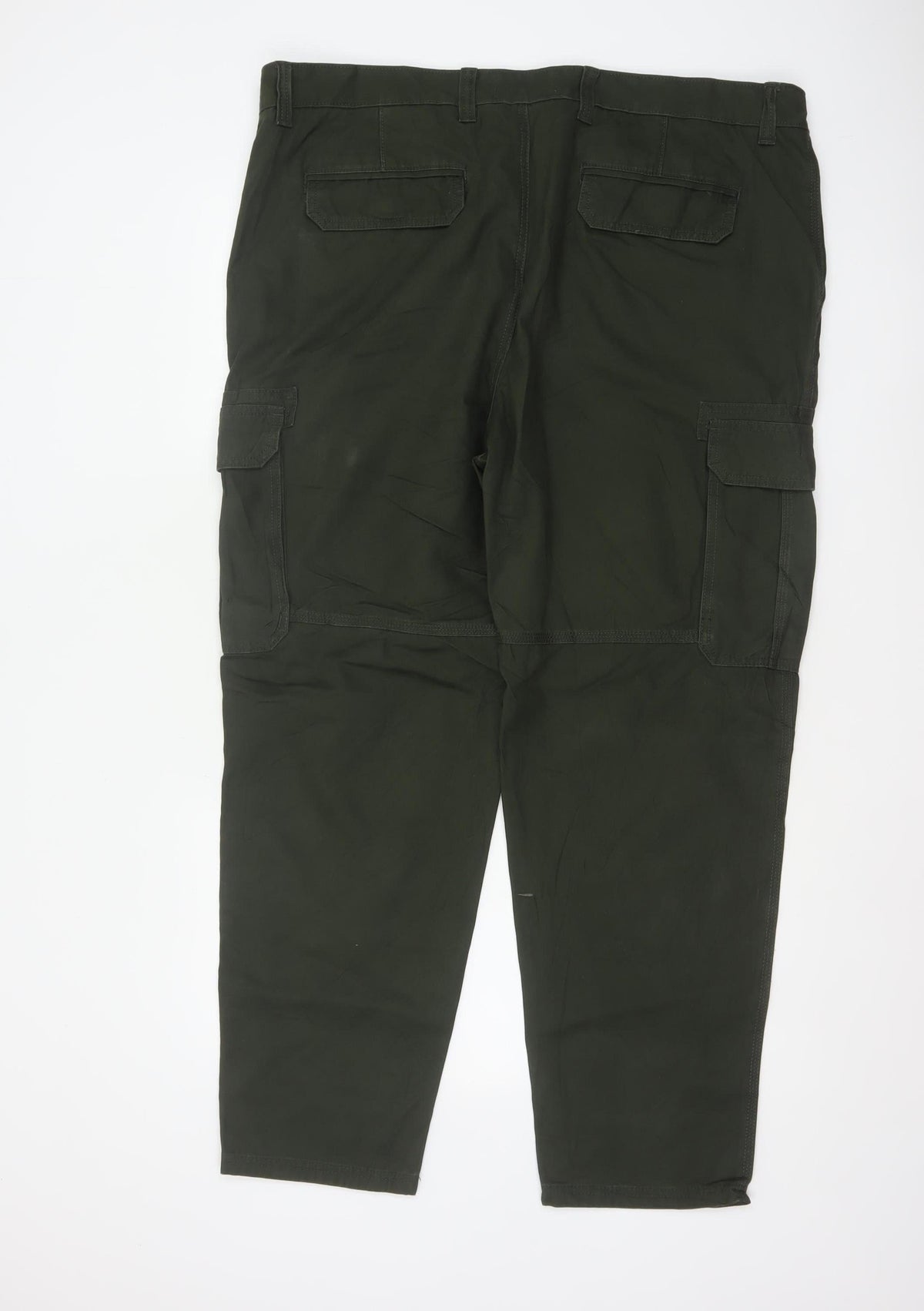 Marks & Spencer Men Green 44 Cargo Trousers 44W 31L Cotton