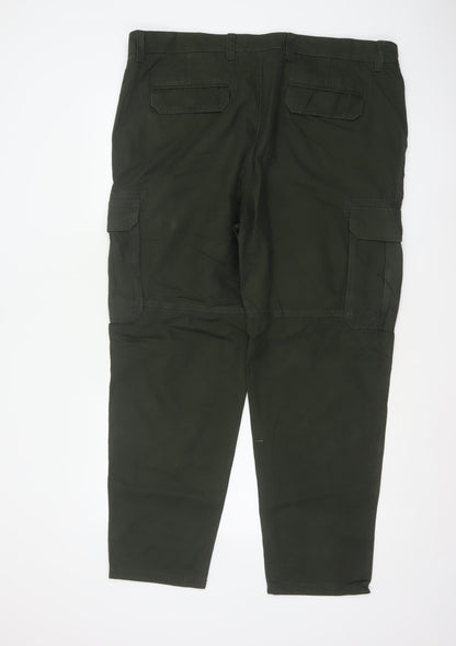 Marks & Spencer Men Green 44 Cargo Trousers 44W 31L Cotton