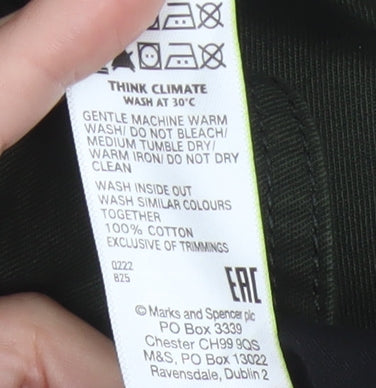 Marks & Spencer Men Green 44 Cargo Trousers 44W 31L Cotton
