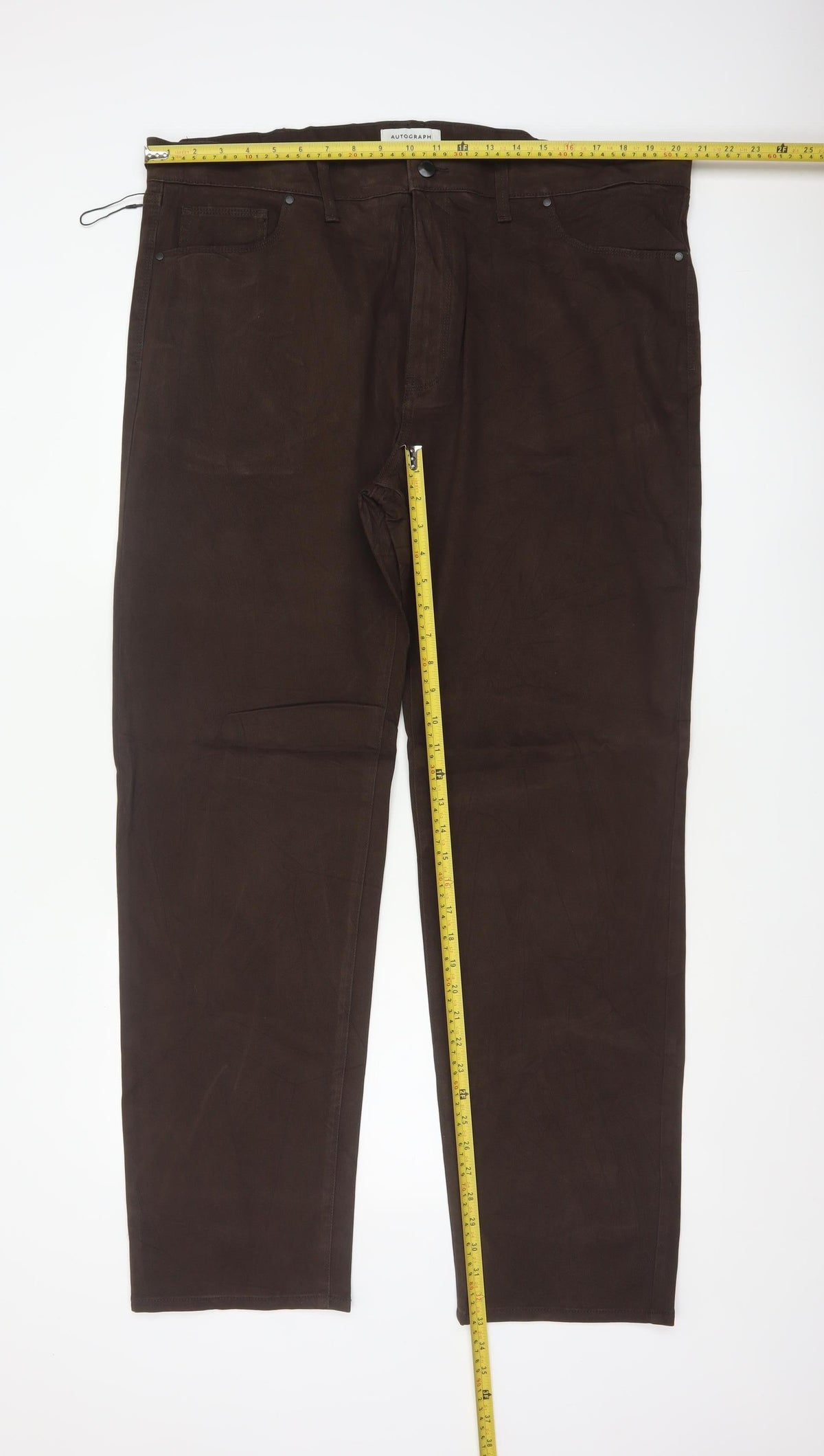 Autograph Men’s Brown Corduroy Straight Trousers W42 L33