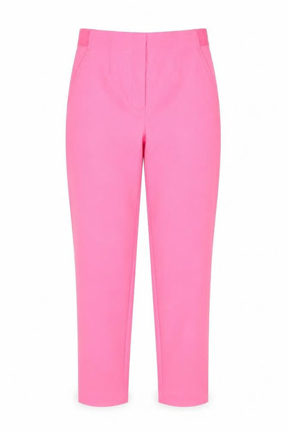 Marks & Spencer Women Pink UK 12 Long Tapered Tailored Trousers