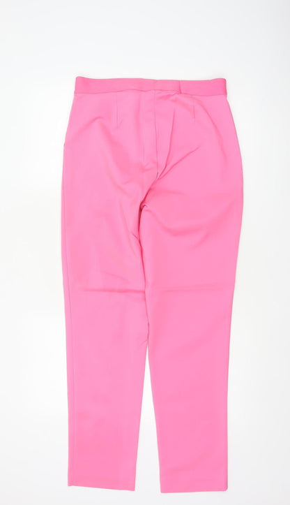 Marks & Spencer Women Pink UK 12 Long Tapered Tailored Trousers