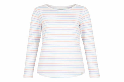 Fat Face Women’s Multicoloured UK 12 Basic Striped Long Sleeve T-Shirt