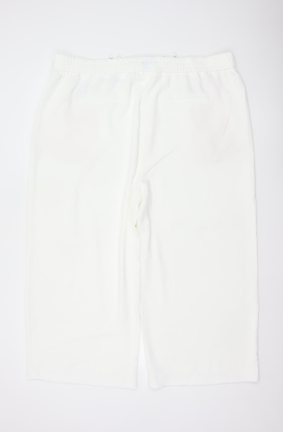 Marks & Spencer Women White Size 22 Wide-Leg Cropped Trousers