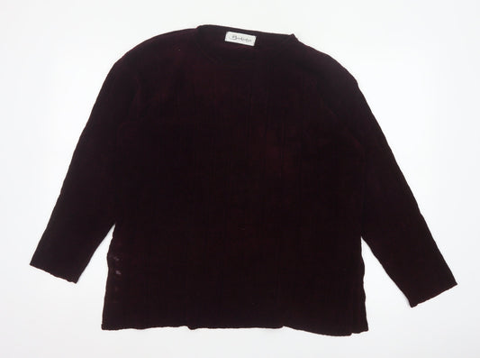 Berkertex Women Purple Size 16 Rib Knit Raglan Sleeve Pullover Jumper
