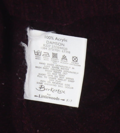 Berkertex Women Purple Size 16 Rib Knit Raglan Sleeve Pullover Jumper