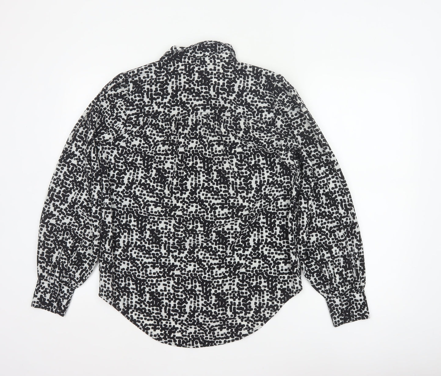 Next Women Black White Animal Print Button-Up Blouse UK 10