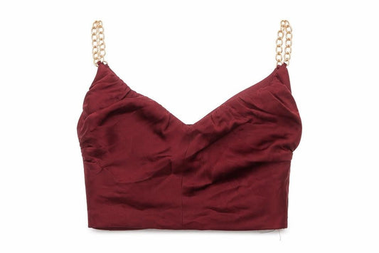 Zara Women Red UK 8 Cropped Chain Strap Camisole Party Top
