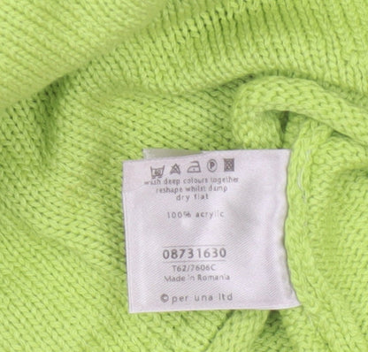 Per Una Women Green UK 18 Button Front Knit Cardigan Pockets