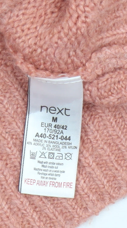 Next Women Pink Button Collared Balloon Sleeve Knit Cardigan UK 12