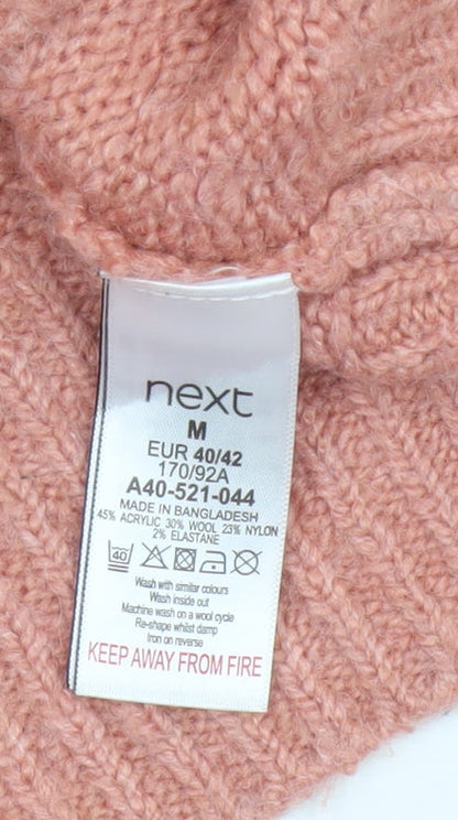 Next Women Pink Button Collared Balloon Sleeve Knit Cardigan UK 12