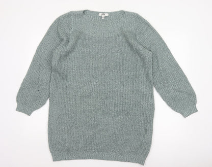 JDY Women Green M Oversized Chunky Knit Balloon Sleeve Pullover Jumper