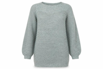 JDY Women Green M Oversized Chunky Knit Balloon Sleeve Pullover Jumper