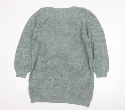 JDY Women Green M Oversized Chunky Knit Balloon Sleeve Pullover Jumper
