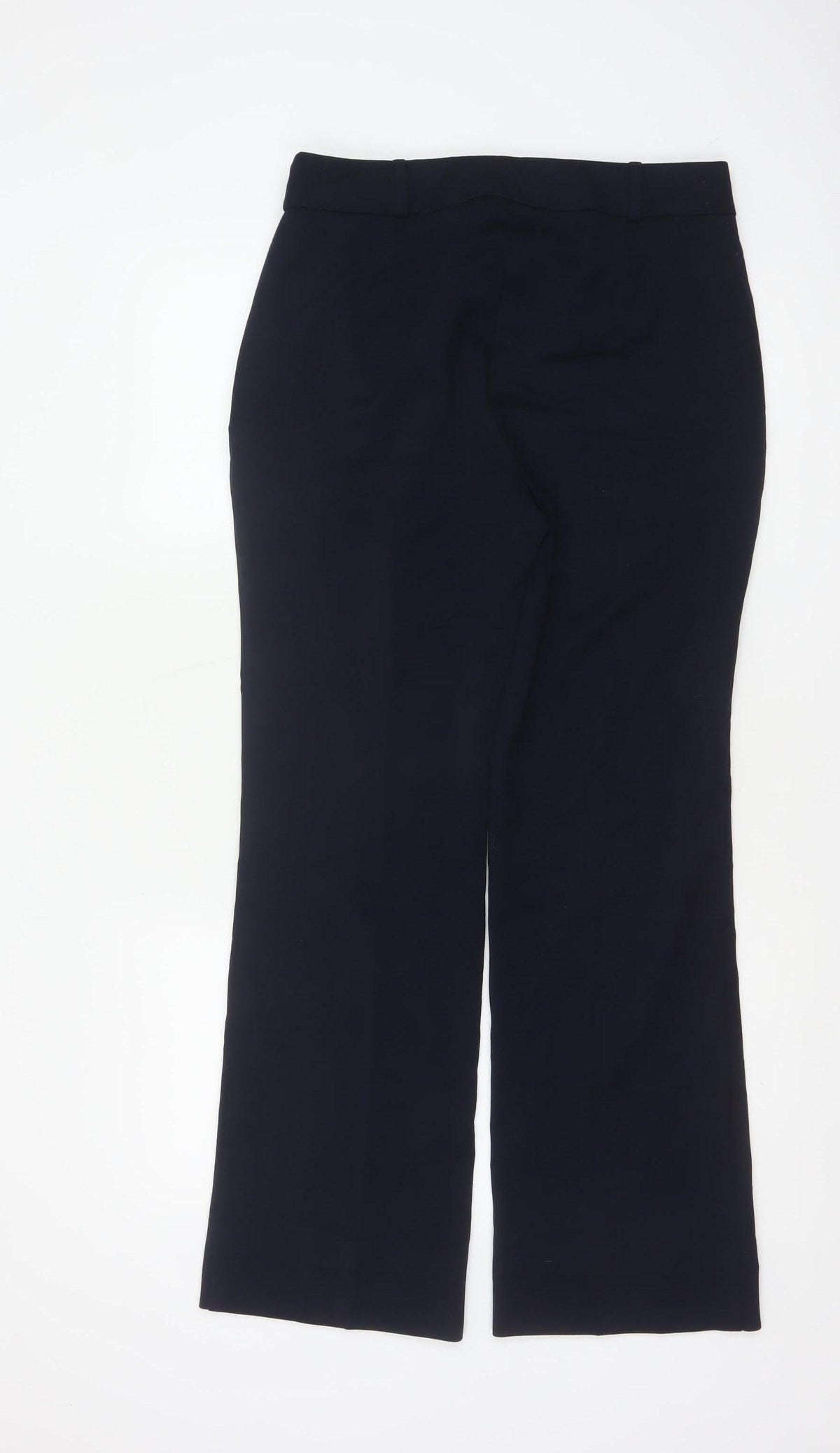 Marks and Spencer Women Navy UK 10 Long Flared Tailored Trousers