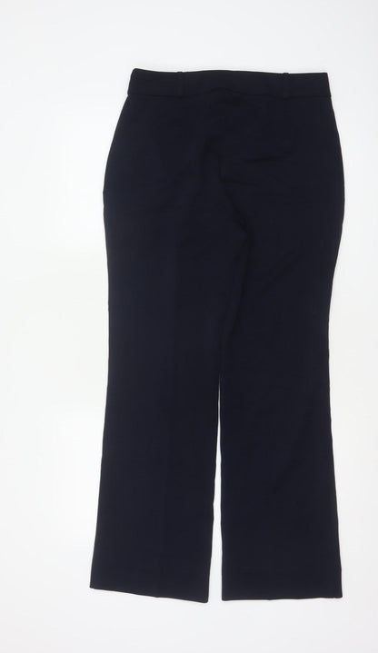 Marks and Spencer Women Navy UK 10 Long Flared Tailored Trousers