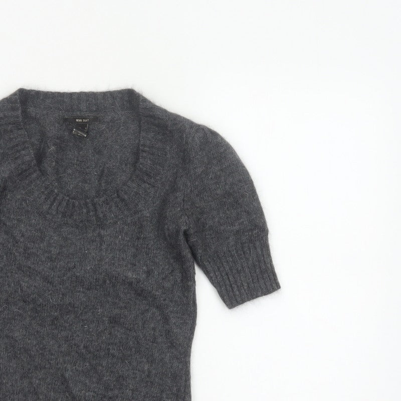 MNG Suit Women’s Grey Cowl Neck 3/4 Sleeve Knit Jumper UK 8
